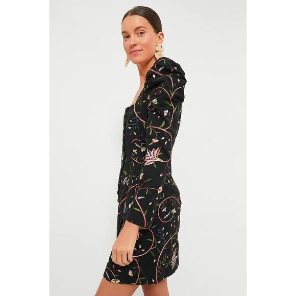 TUCKERNUCK Black Embroidered Calla Dress Size XS NWT Retail $398 Tuckernuck - Picture 4 of 7